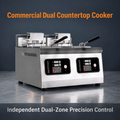 Countertop Twin-tank Automatic-lift Electric Fryer/JDZL-2ST