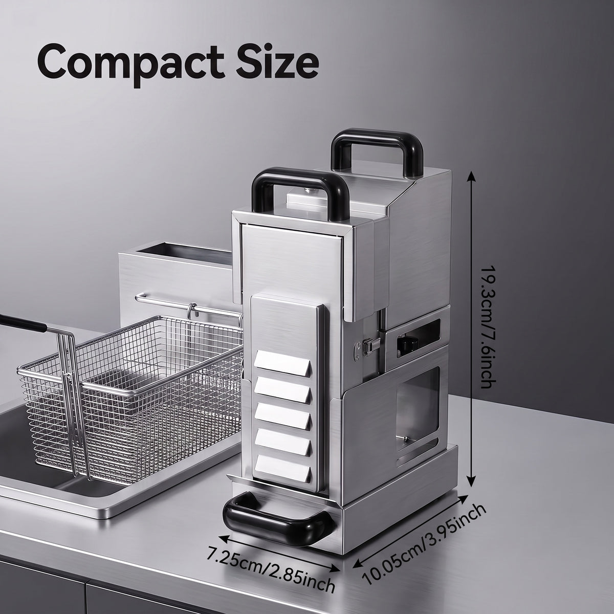 Full Stainless Steel Small Portable Oil Filter Machine, Fine Precision Strainer, Non-slip Anti-scald Dual Handles for Home Kitchen Restaurant Outdoor
