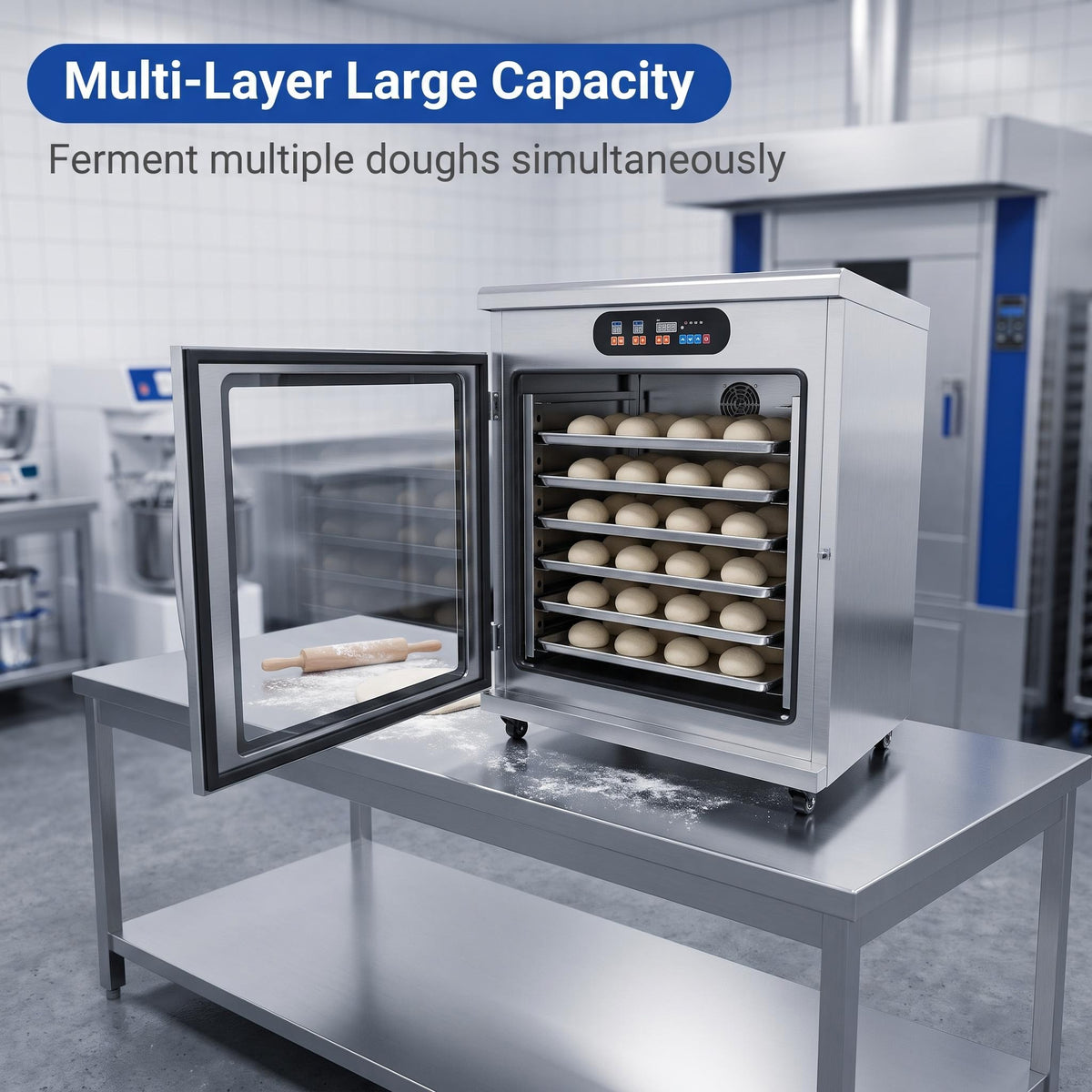 Commercial Dough Proofer, Multi-Spec Stainless Steel Bread Fermentation Cabinet for Bakery & Kitchen
