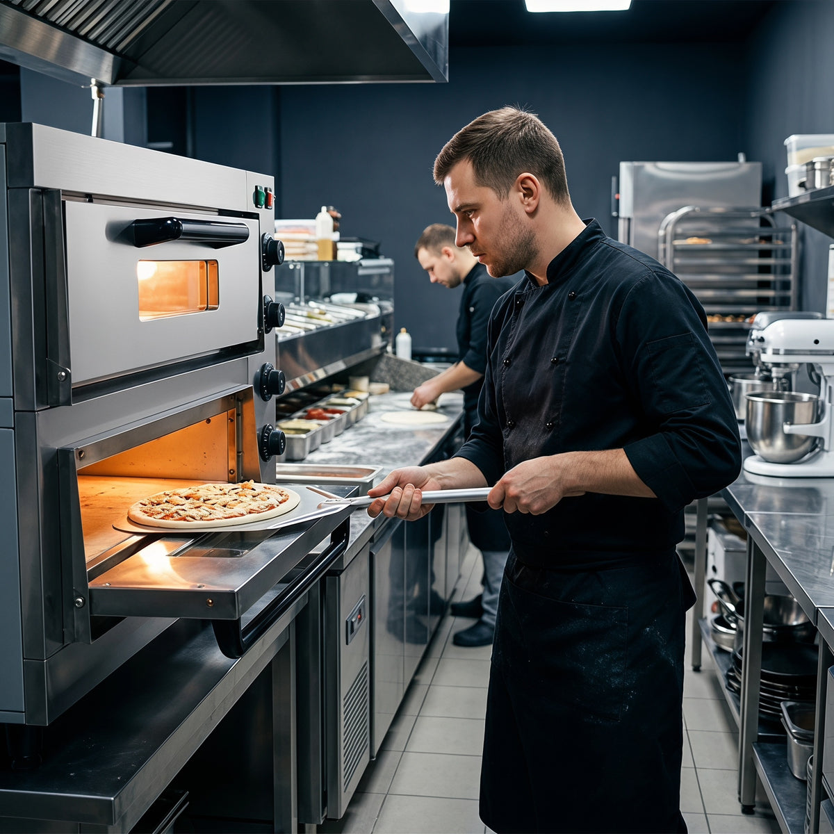 Commercial Electric Pizza Oven, 350℃ Max, 2 Optional Models Single/Double Layer with Independent Temperature Control