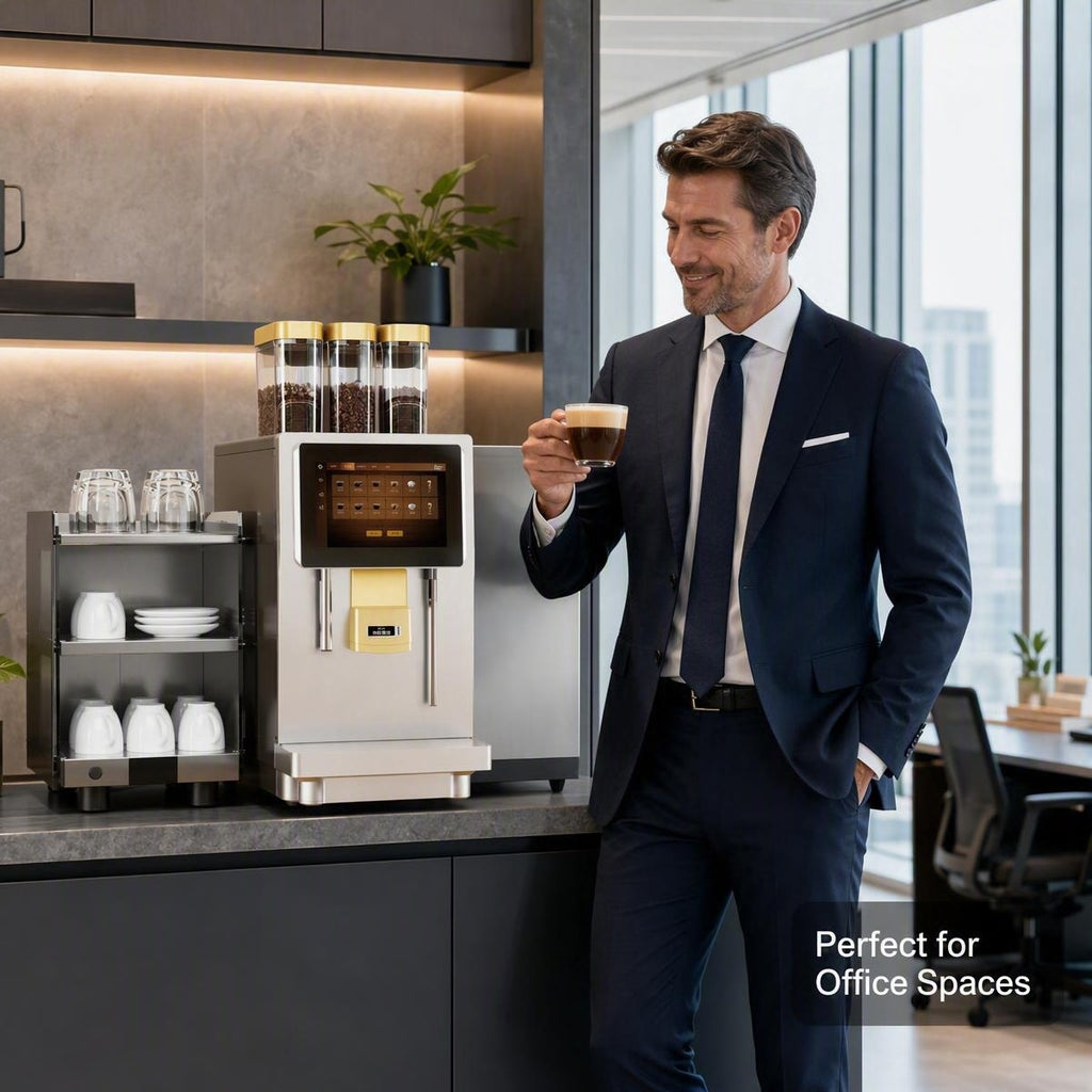 QA800 Series Smart Commercial Freshly Ground Coffee Machine with 3 Large 30g Bean Hoppers