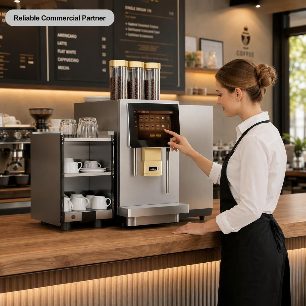 QA800 Series Smart Commercial Freshly Ground Coffee Machine with 3 Large 30g Bean Hoppers
