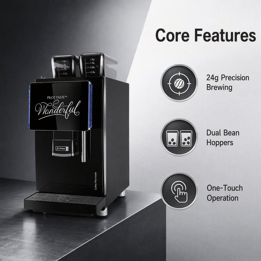 QA600 Series Smart Commercial Freshly Ground Coffee Machine, 24g Precision Brewing Dual Hopper Auto Operation