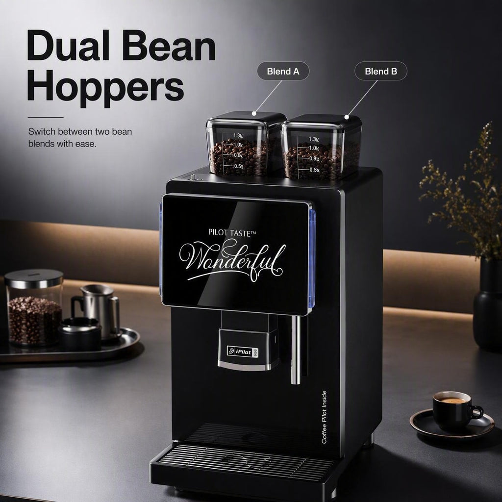 QA600 Series Smart Commercial Freshly Ground Coffee Machine, 24g Precision Brewing Dual Hopper Auto Operation