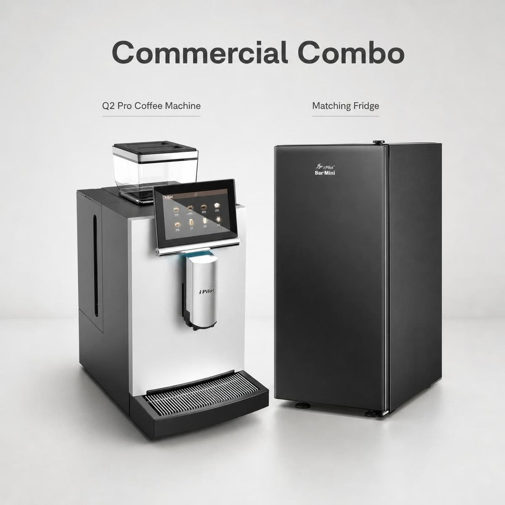 Q2 Pro Smart Voice Controlled Fresh Grind Coffee Machine with Commercial Refrigerated Cabinet