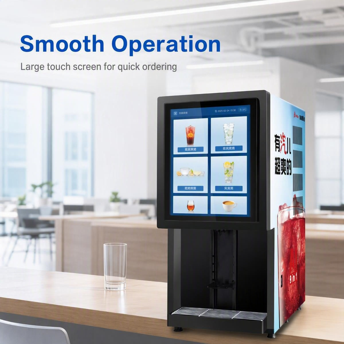 9 in 1 AI Sparkling & Micro-Alcohol Self-Service Beverage Machine, Commercial Compact Touchscreen Drink Dispenser