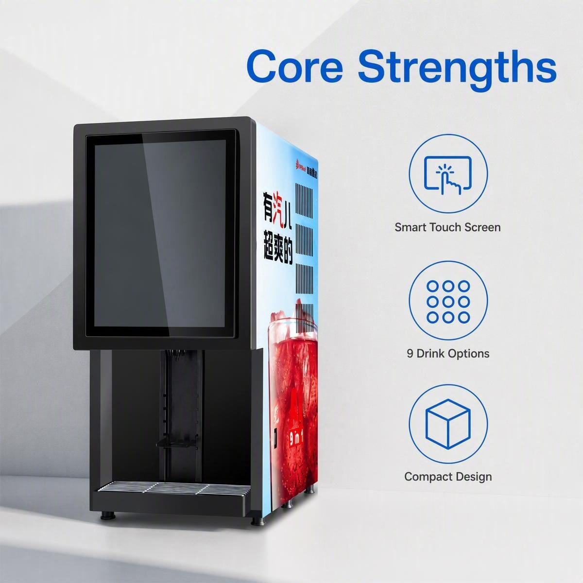 9 in 1 AI Sparkling & Micro-Alcohol Self-Service Beverage Machine, Commercial Compact Touchscreen Drink Dispenser