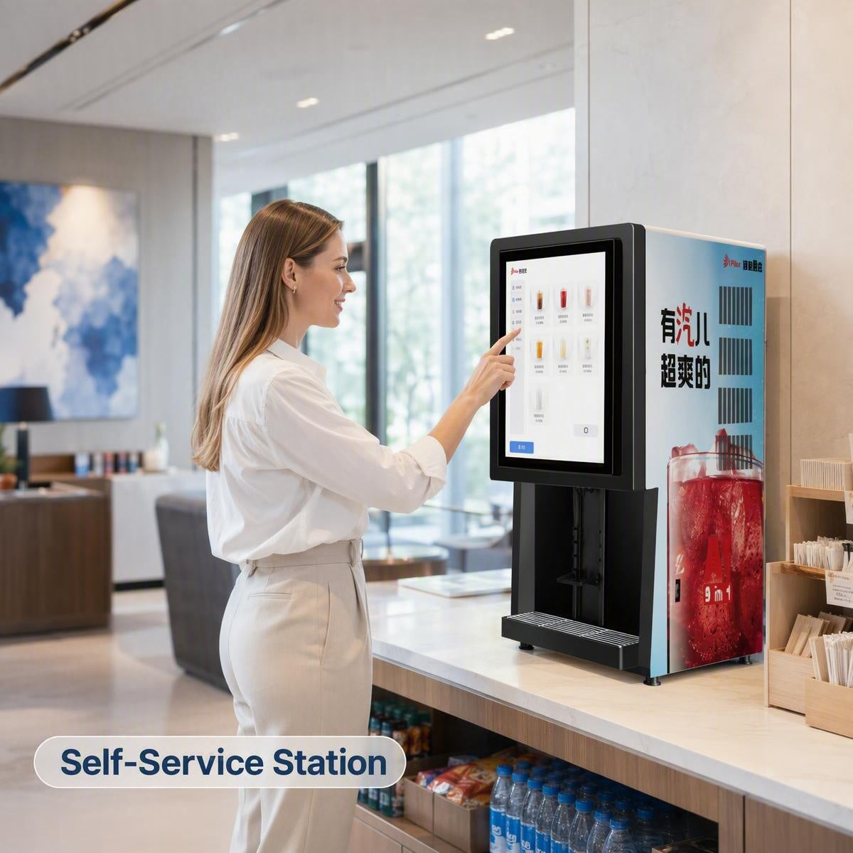 9 in 1 AI Sparkling & Micro-Alcohol Self-Service Beverage Machine, Commercial Compact Touchscreen Drink Dispenser